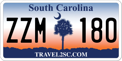 SC license plate ZZM180
