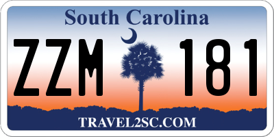 SC license plate ZZM181