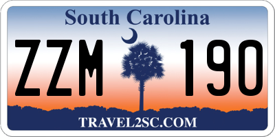 SC license plate ZZM190