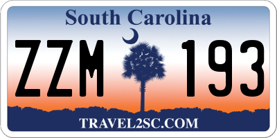 SC license plate ZZM193