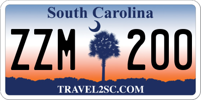 SC license plate ZZM200