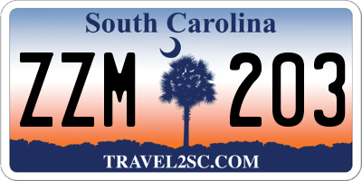 SC license plate ZZM203