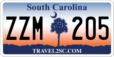 SC license plate ZZM205