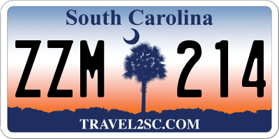 SC license plate ZZM214