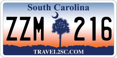 SC license plate ZZM216