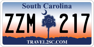 SC license plate ZZM217