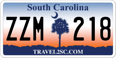 SC license plate ZZM218