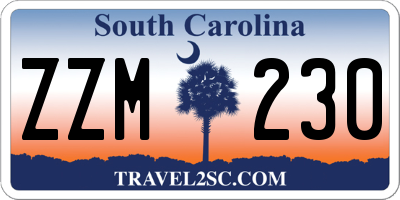 SC license plate ZZM230