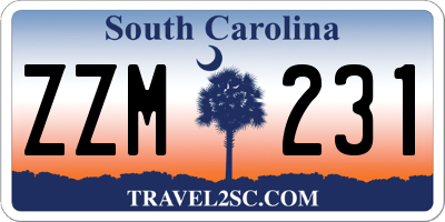 SC license plate ZZM231