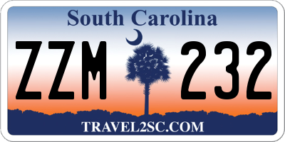 SC license plate ZZM232