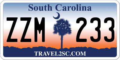 SC license plate ZZM233