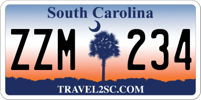 SC license plate ZZM234