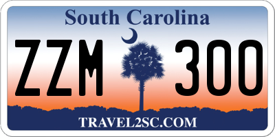 SC license plate ZZM300