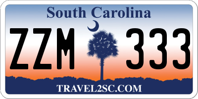 SC license plate ZZM333