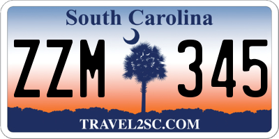 SC license plate ZZM345