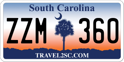 SC license plate ZZM360