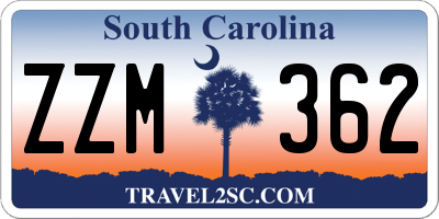 SC license plate ZZM362