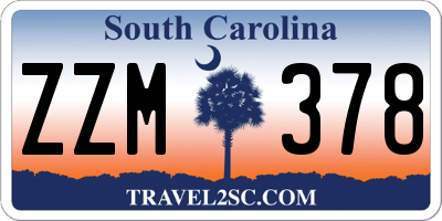 SC license plate ZZM378