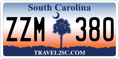 SC license plate ZZM380