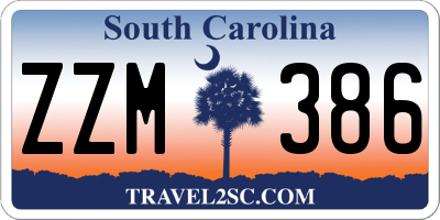 SC license plate ZZM386