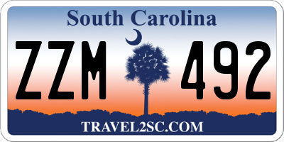 SC license plate ZZM492