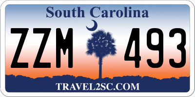 SC license plate ZZM493