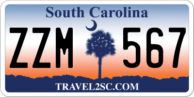 SC license plate ZZM567