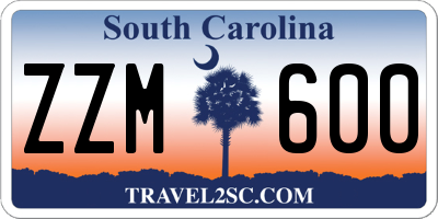 SC license plate ZZM600