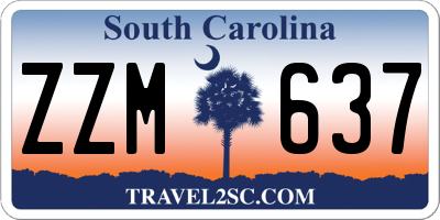 SC license plate ZZM637