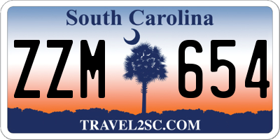 SC license plate ZZM654