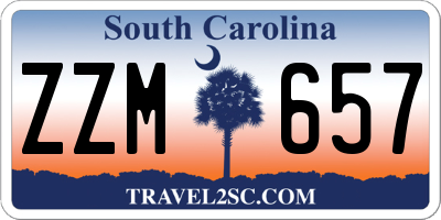 SC license plate ZZM657