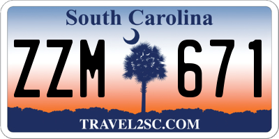 SC license plate ZZM671