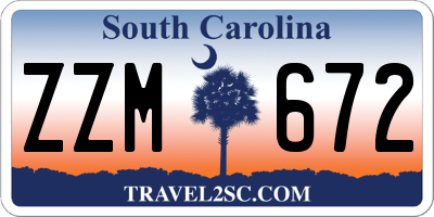 SC license plate ZZM672