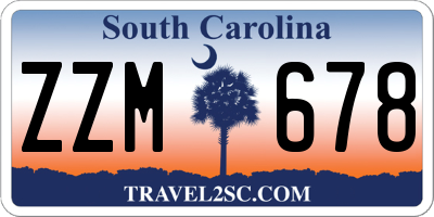 SC license plate ZZM678