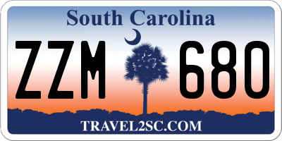 SC license plate ZZM680