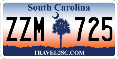 SC license plate ZZM725