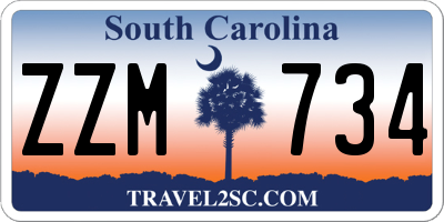 SC license plate ZZM734