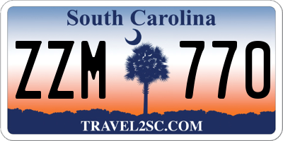 SC license plate ZZM770