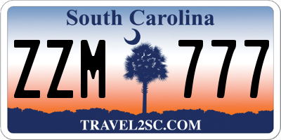SC license plate ZZM777
