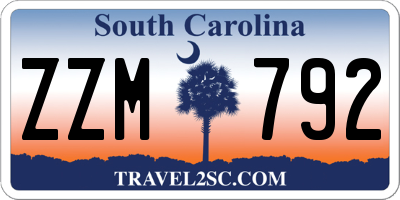 SC license plate ZZM792
