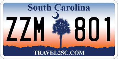 SC license plate ZZM801