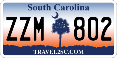 SC license plate ZZM802