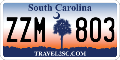 SC license plate ZZM803
