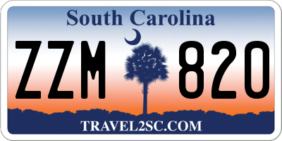 SC license plate ZZM820
