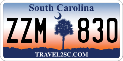 SC license plate ZZM830