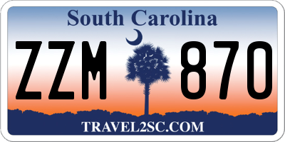 SC license plate ZZM870