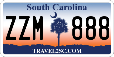 SC license plate ZZM888