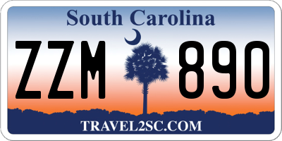 SC license plate ZZM890