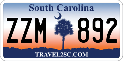 SC license plate ZZM892