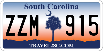 SC license plate ZZM915